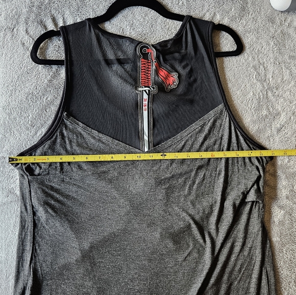 G150. Disney Mulan Sword Mesh Back Tank Top in Gray/Black - Size XL - Picture 3 of 5